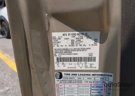 2010 Ford F-150 Fx2 Sport/Harley-Davidson/King Ranch/Lariat/Platinum/Xl/Xlt z USA, uszkodzony, nr VIN 1FTFW1CV5AKC18091